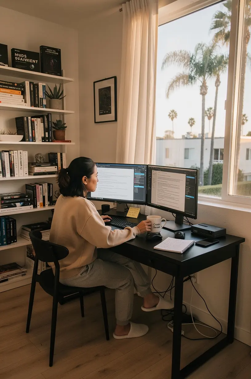 Drones monitoring environmental changes in natural landscapes.